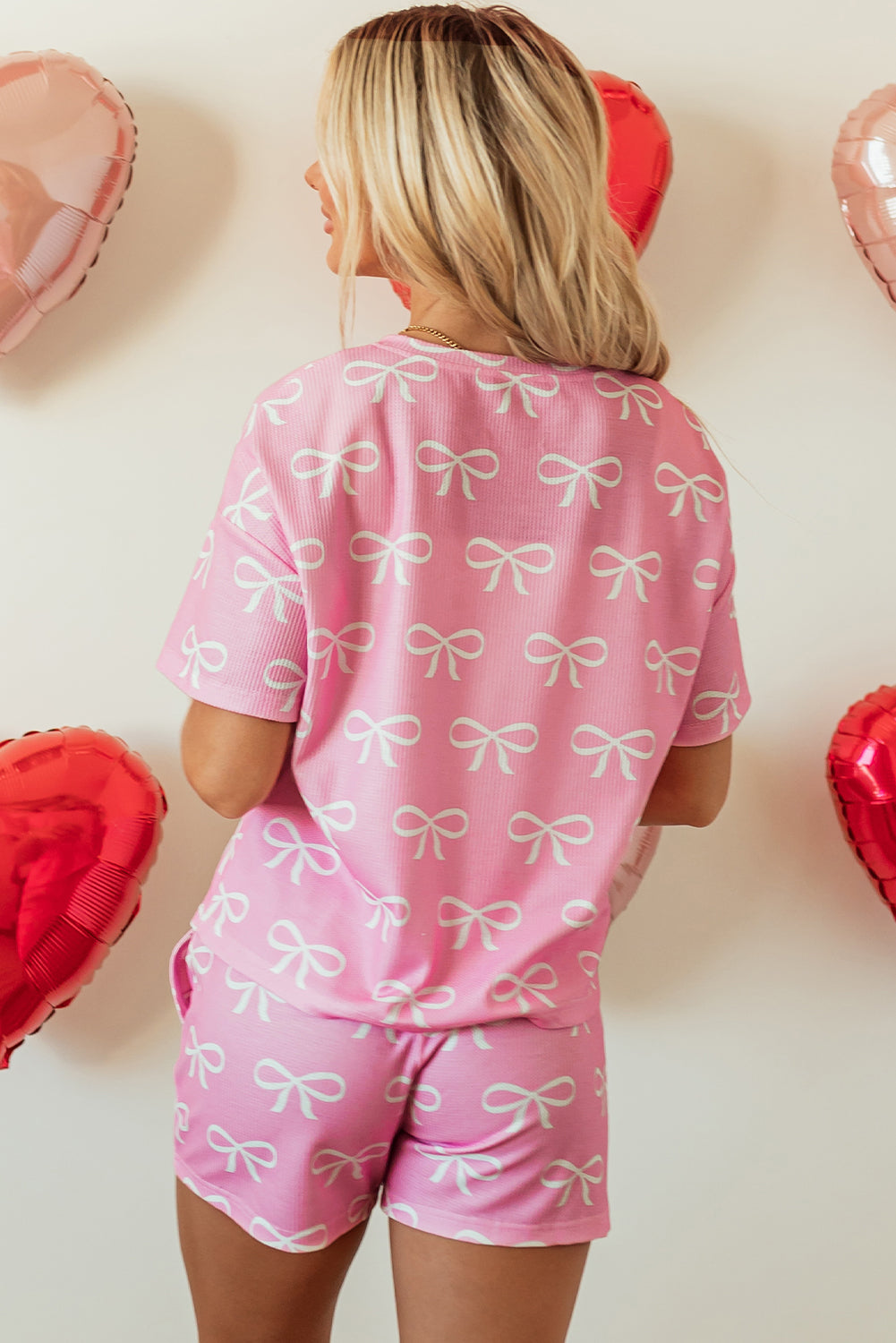 Waffle Bowknots 2-Piece Tee & Shorts - S2