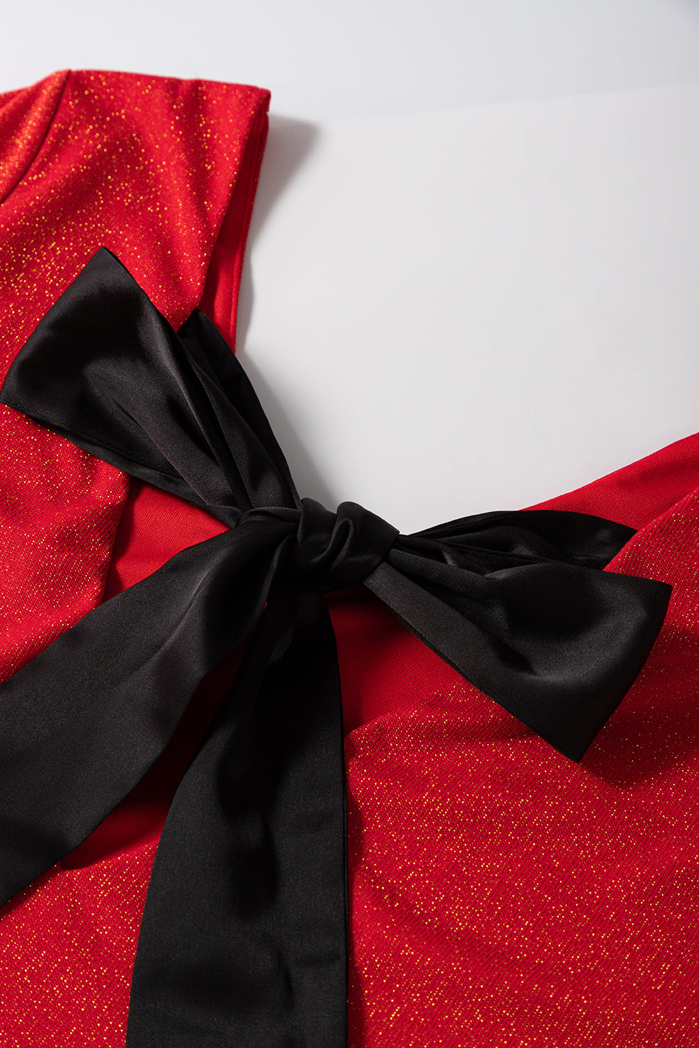 Racing Red w/ Black Bow Blouse