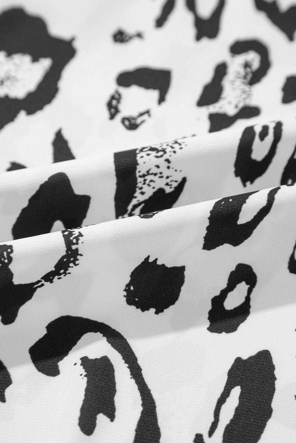 Leopard Ruched V-Neck Blouse