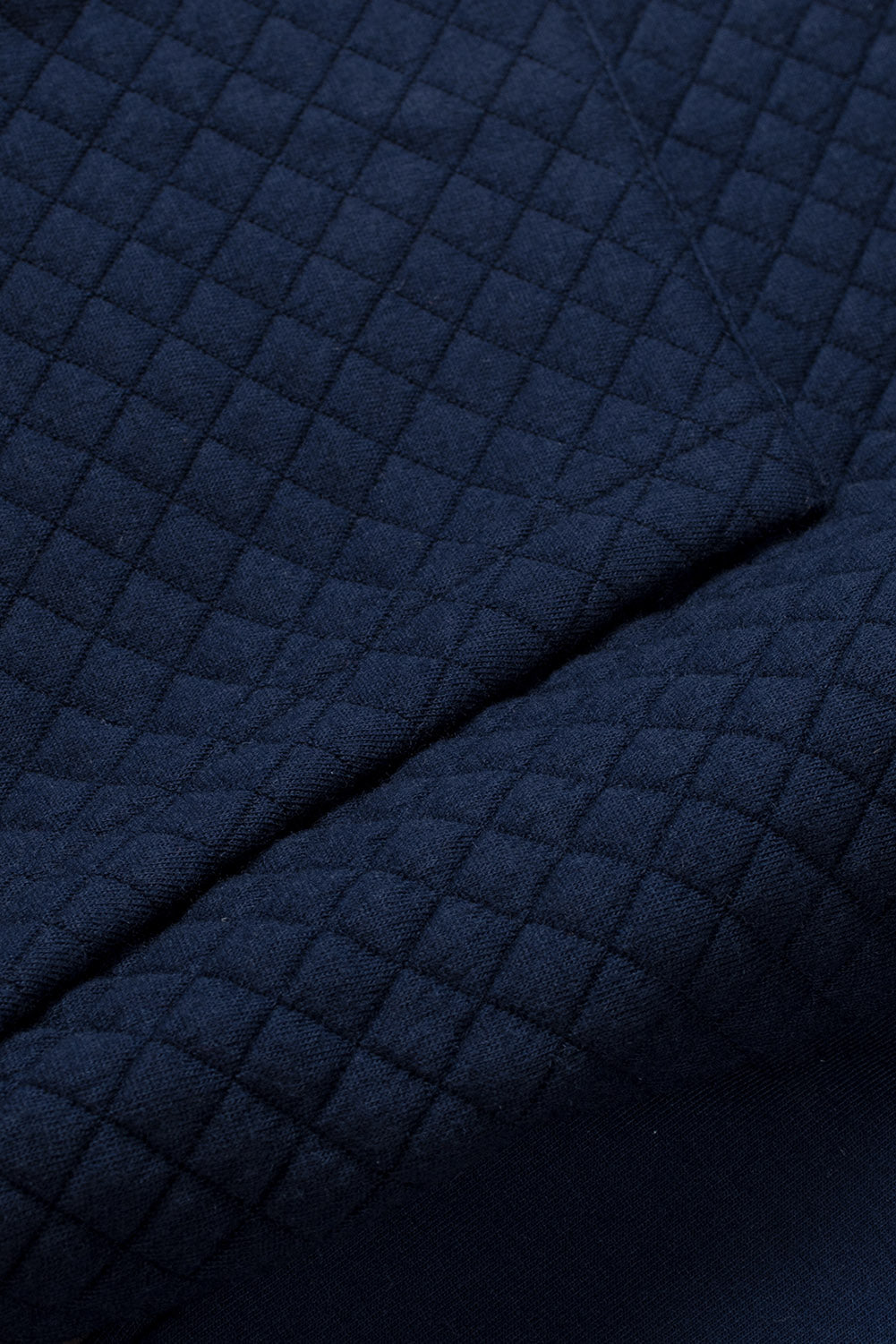 Navy Waffle Zip up Pullover