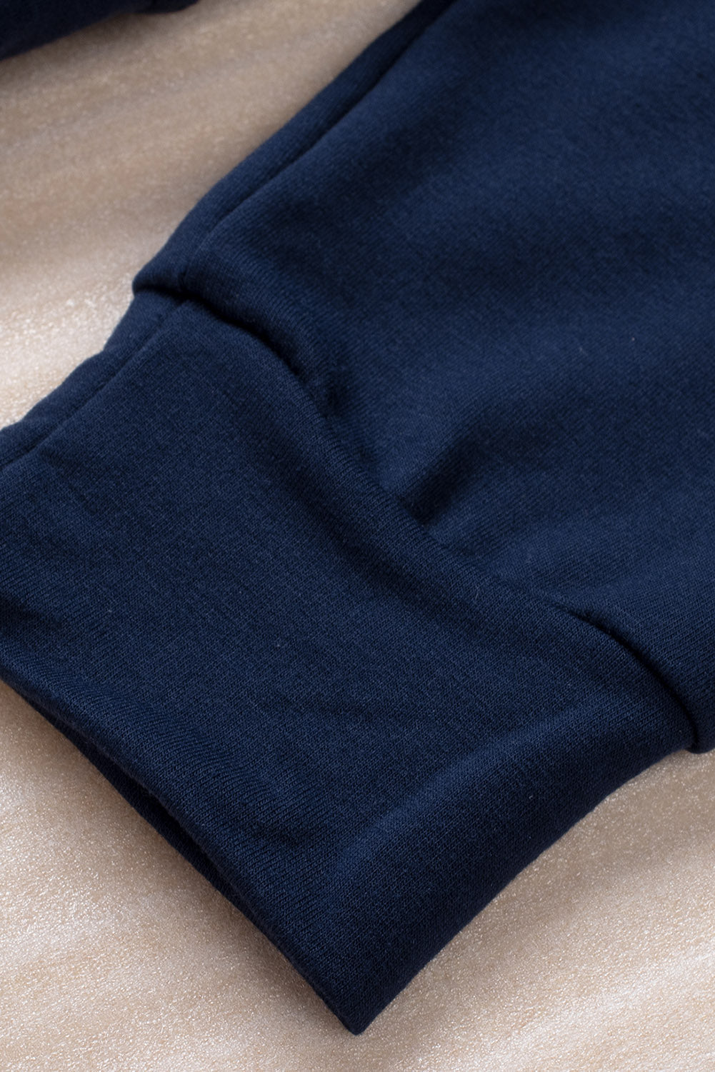 Navy Waffle Zip up Pullover