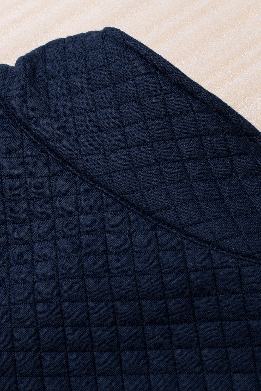 Navy Waffle Zip up Pullover