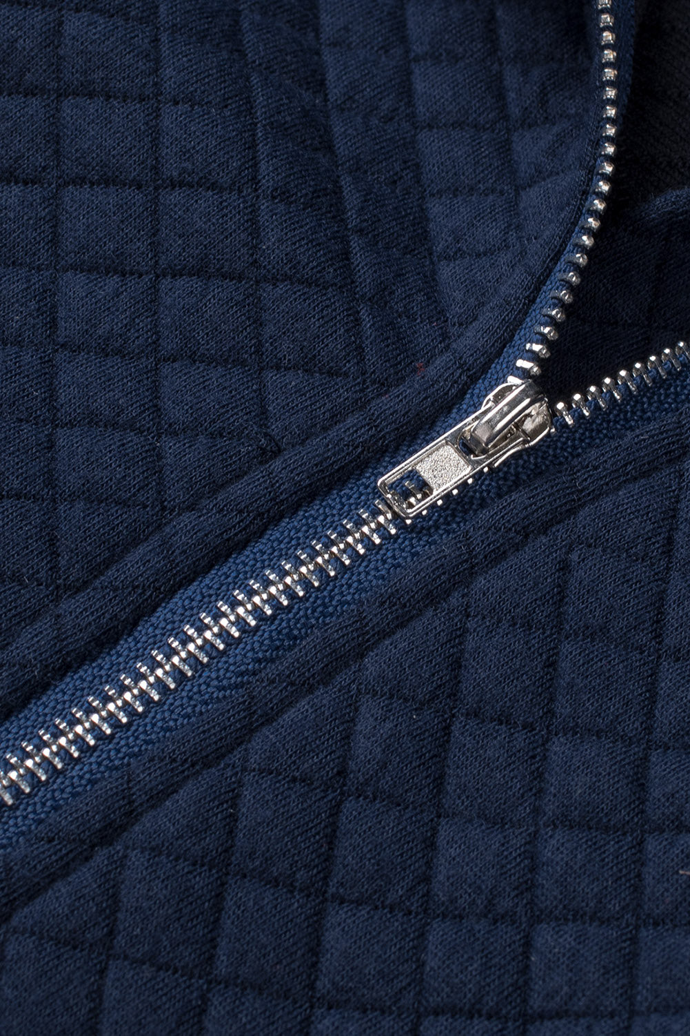 Navy Waffle Zip up Pullover