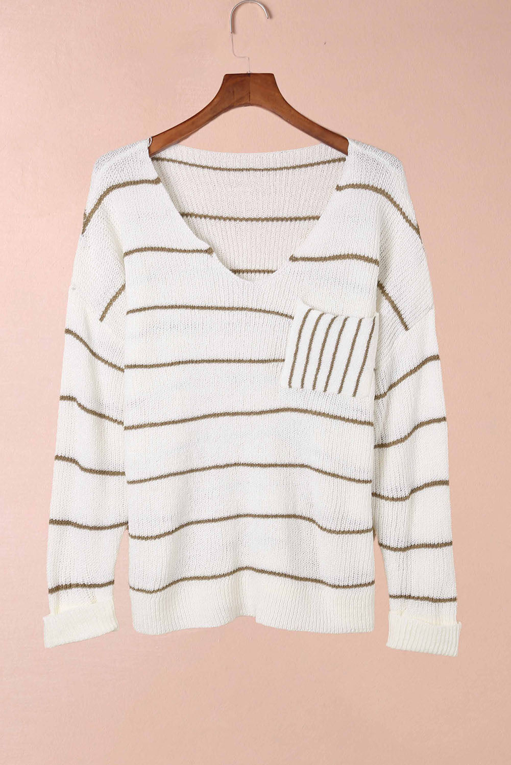 Stripe Chest Pocket Sweater