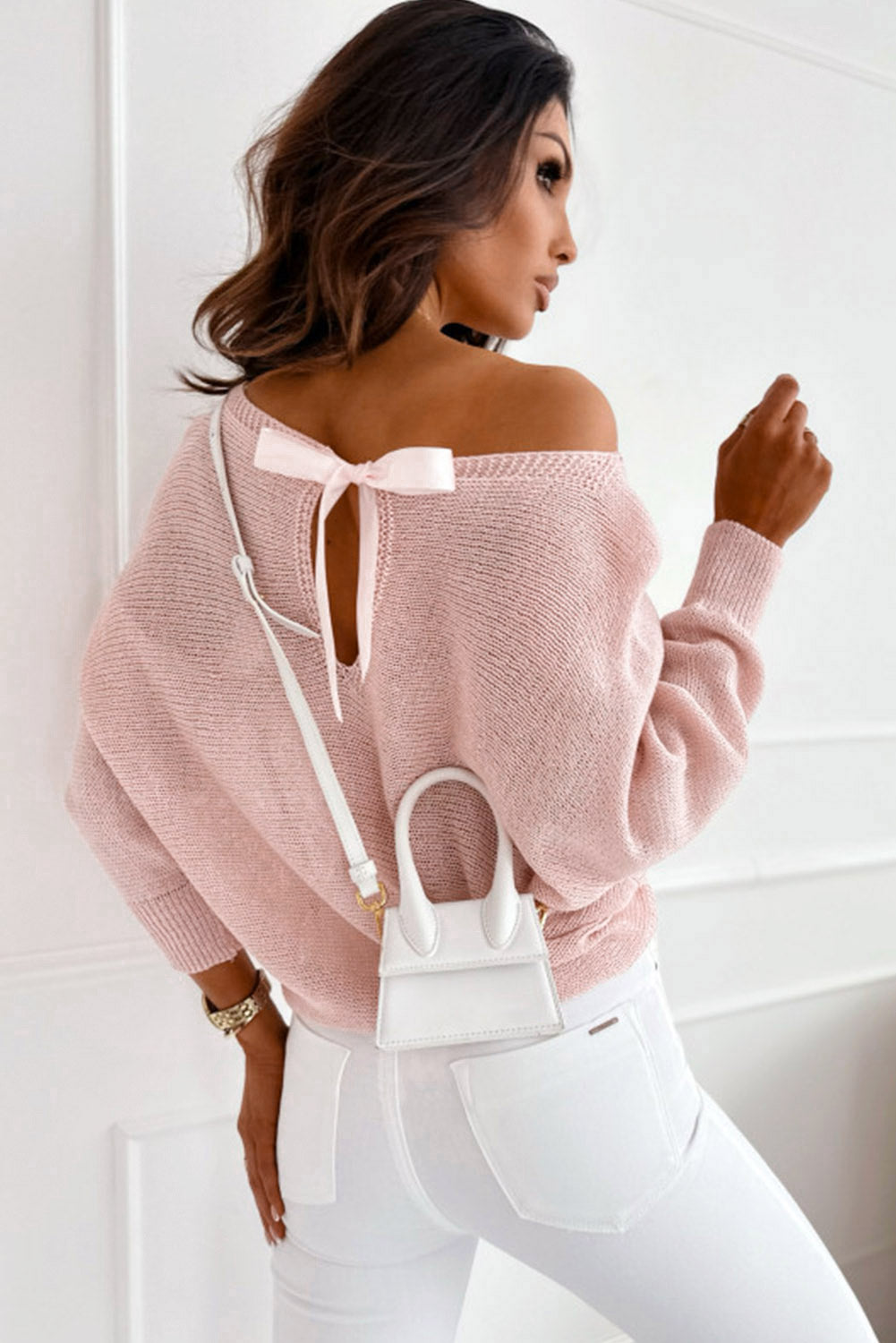 Sexy Back Bowknot Sweater