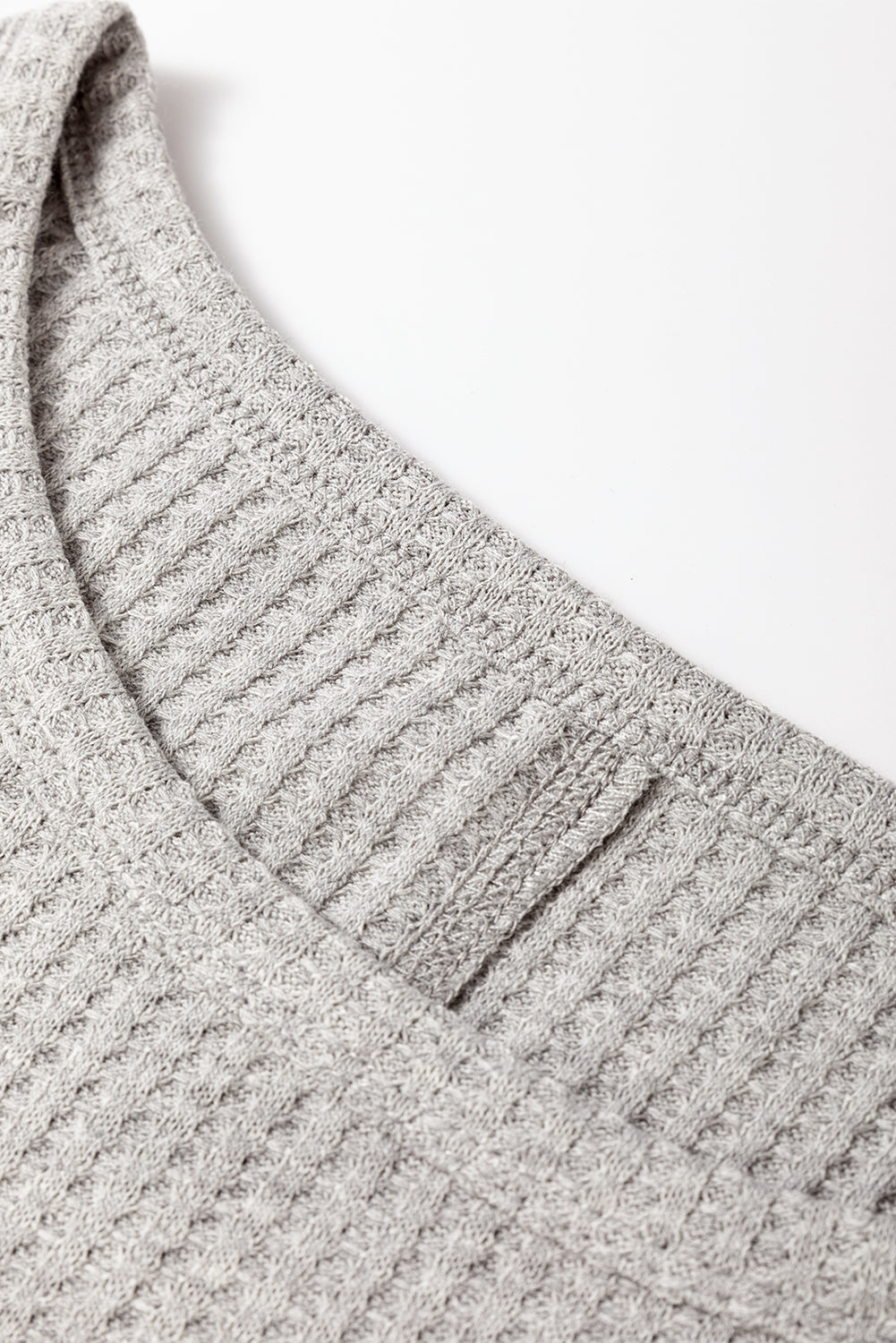 Gray Waffle Knit 2-piece set - Tee & Shorts