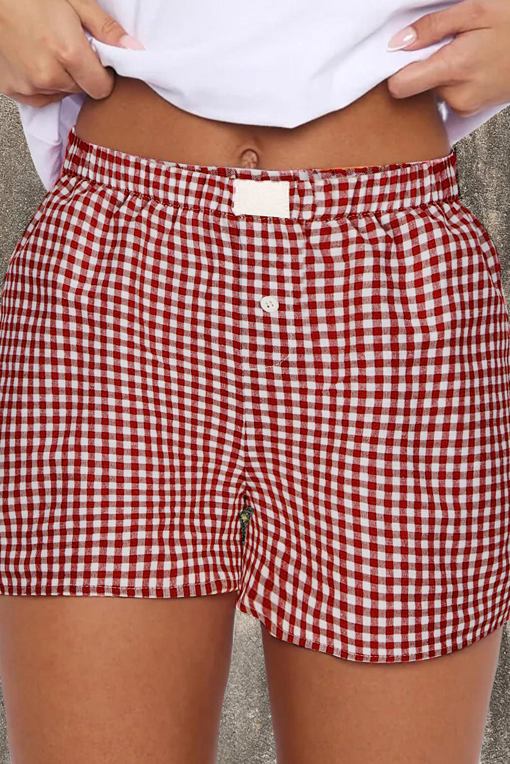 Red Plaid Gingham Shorts