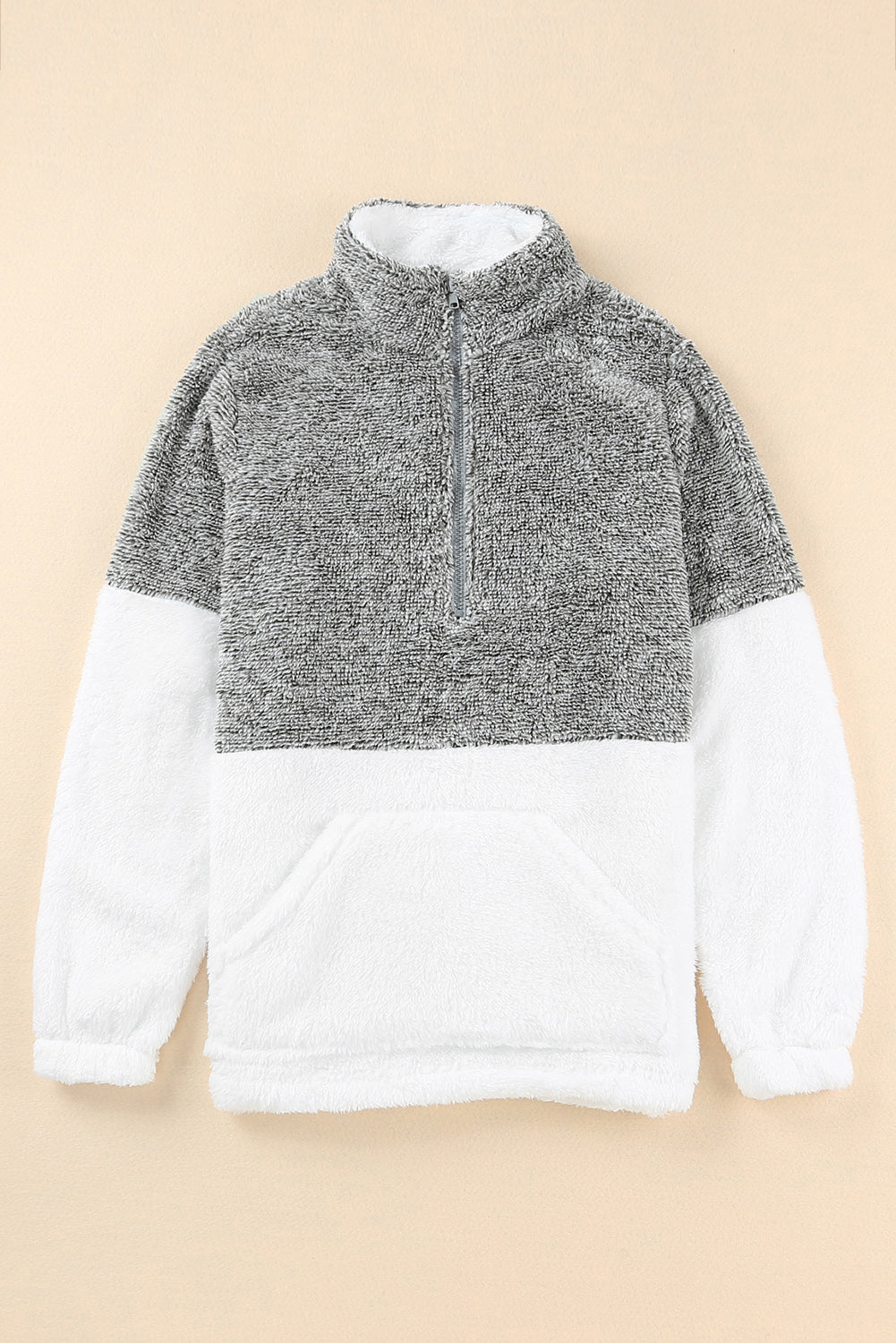 Charcoal Zip Fluffy Pullover