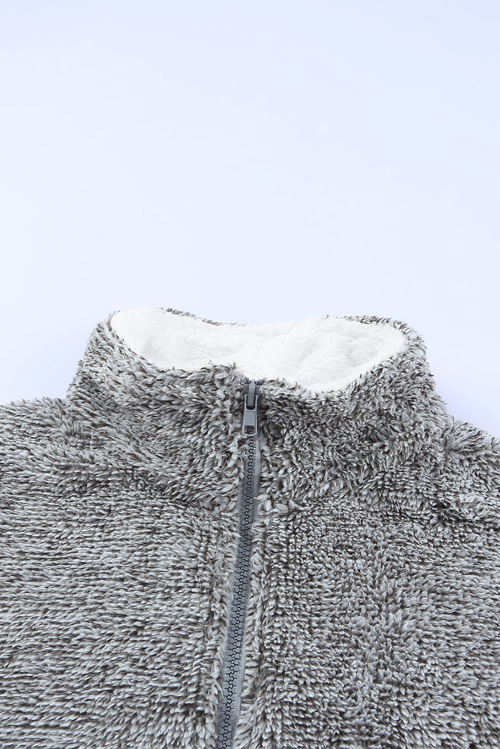 Charcoal Zip Fluffy Pullover
