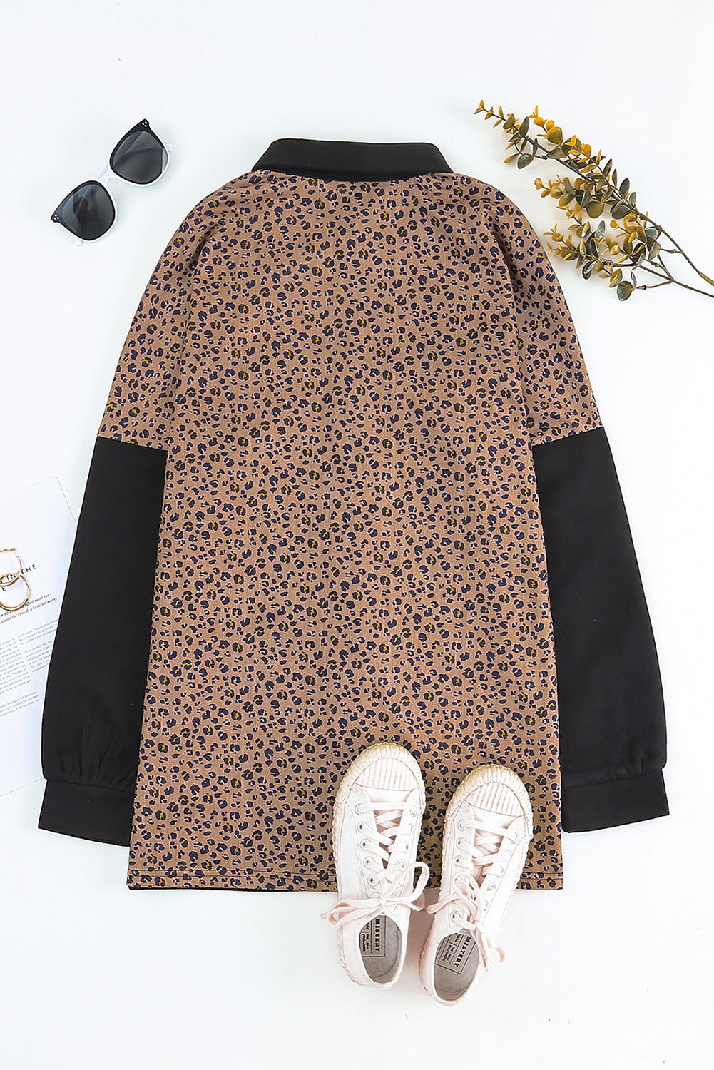 Leopard Buttondown Patchwork Jacket