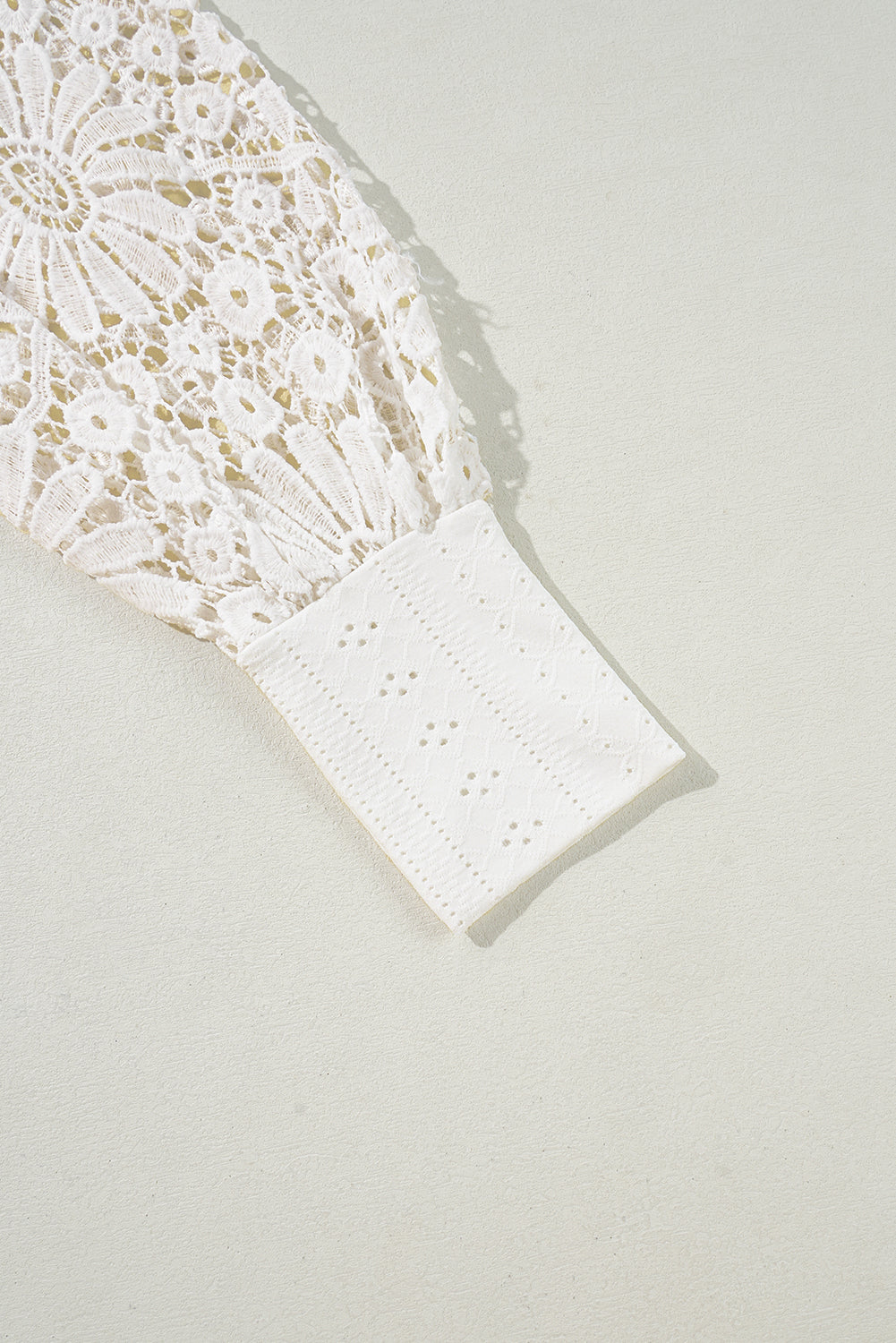 Floral Guipure Lace Long Sleeve Blouse - PS