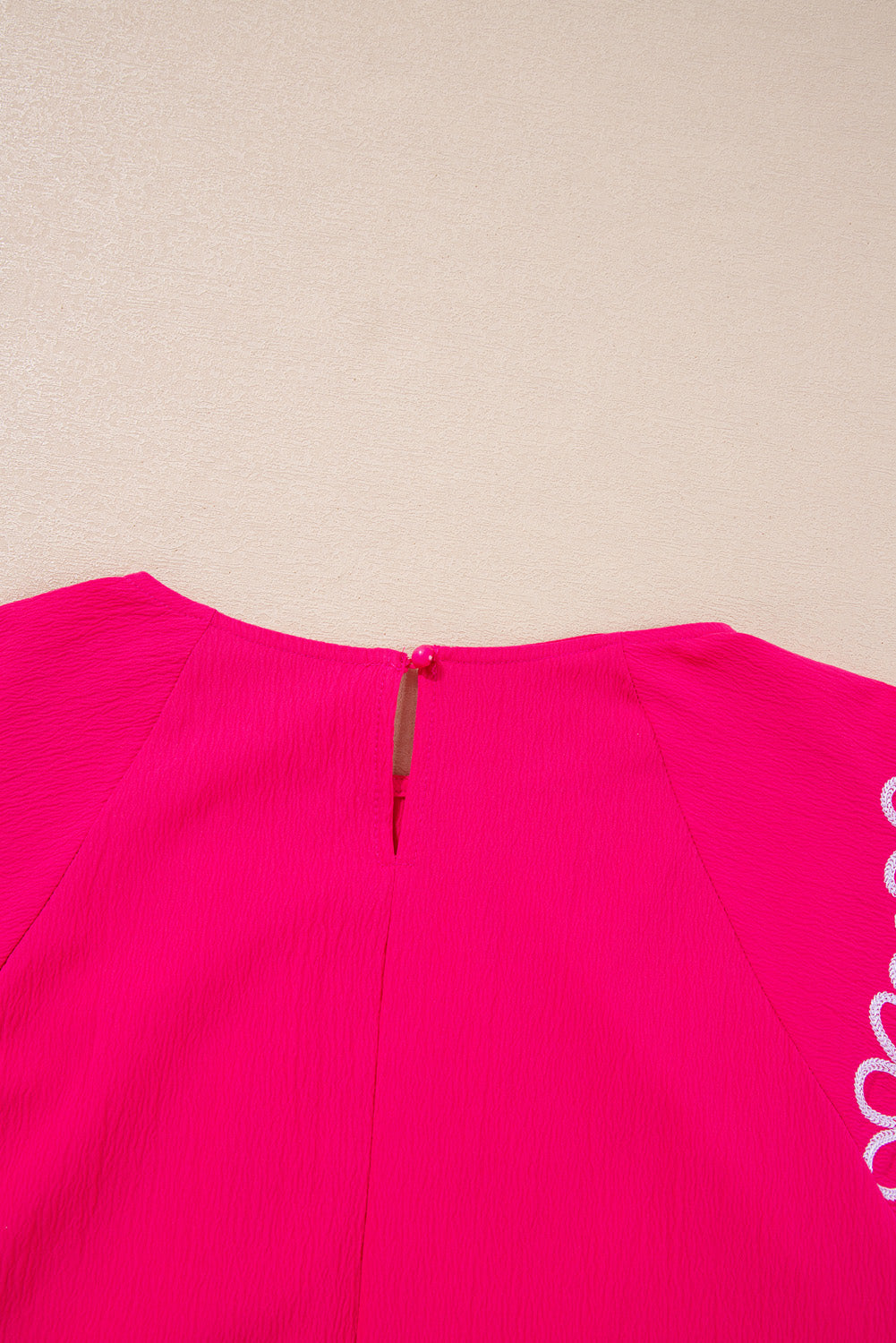 Strawberry Pink Floral Embroidered Blouse - PS