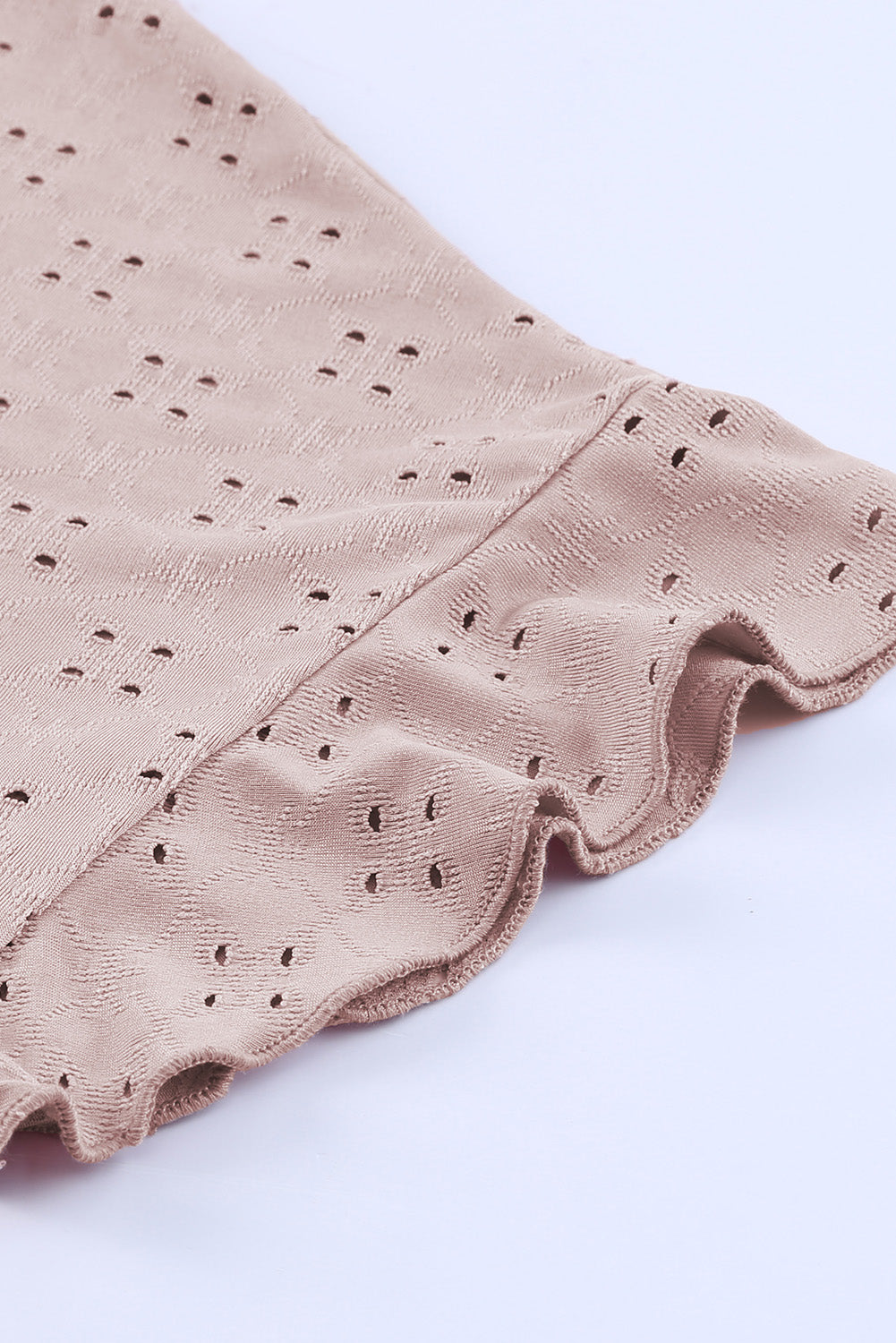 Eyelet Ruffle Sleeve Babydoll Top - PS