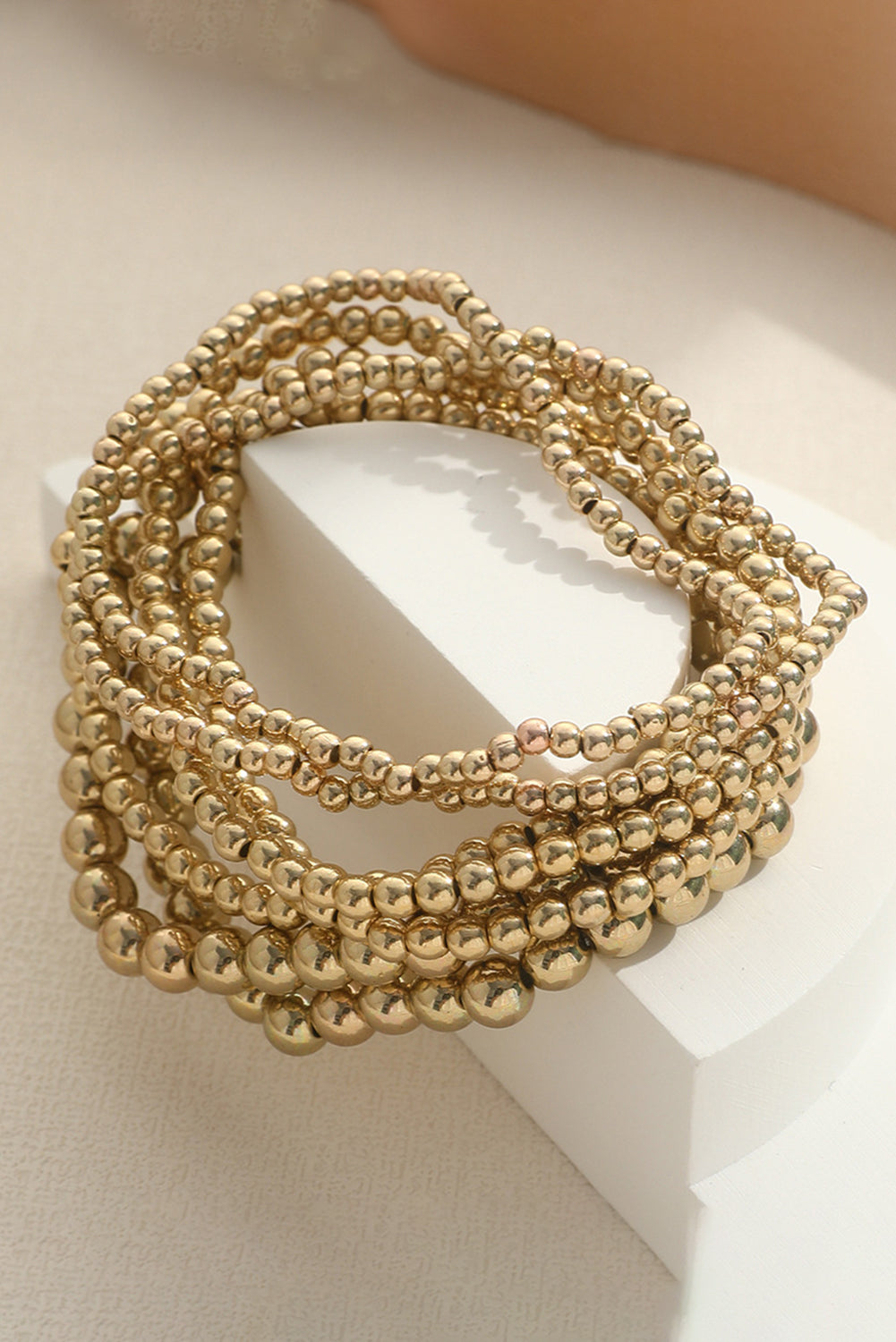 Beaded Luxury Gold Plated Bracelet 7/pieces set