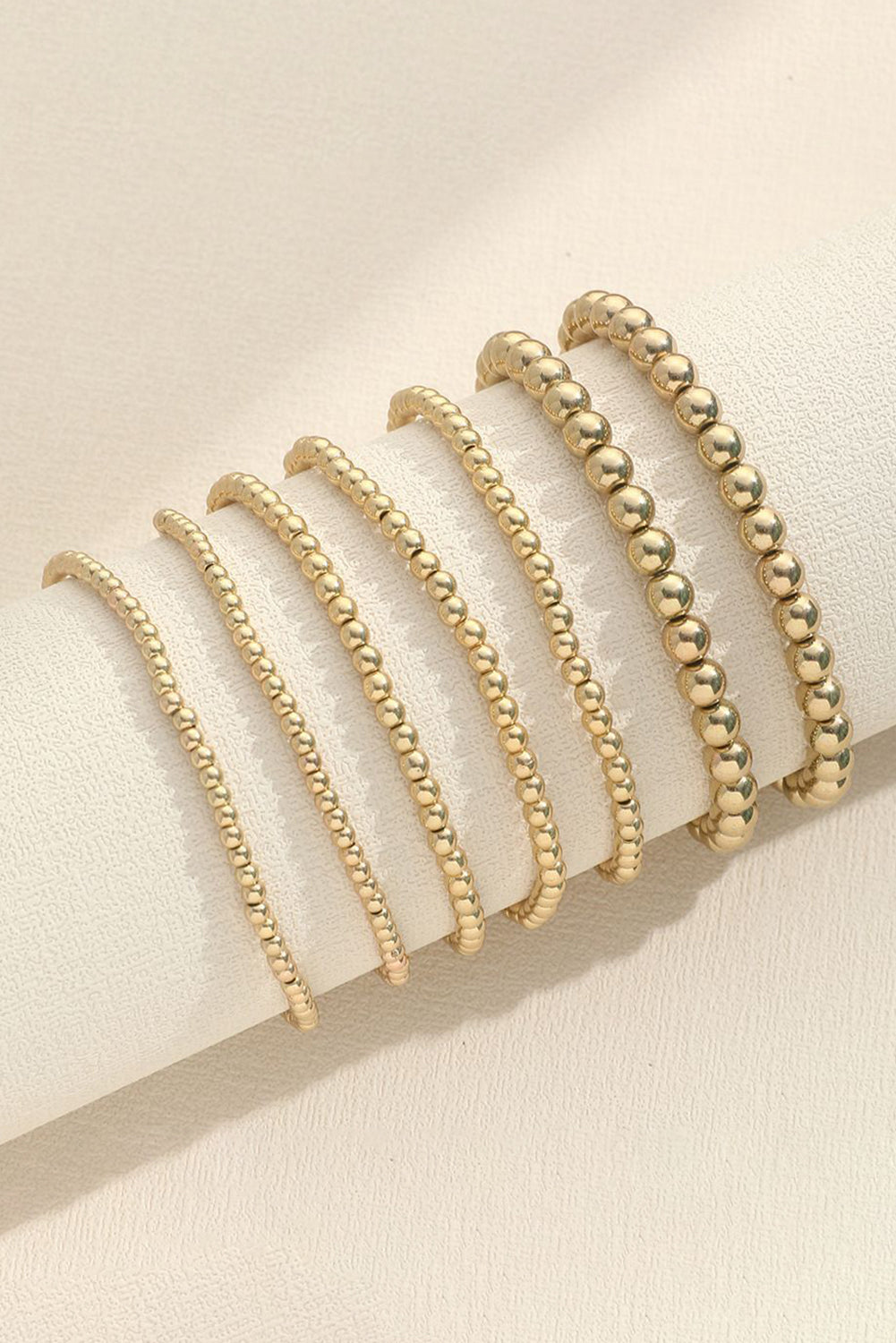 Beaded Luxury Gold Plated Bracelet 7/pieces set