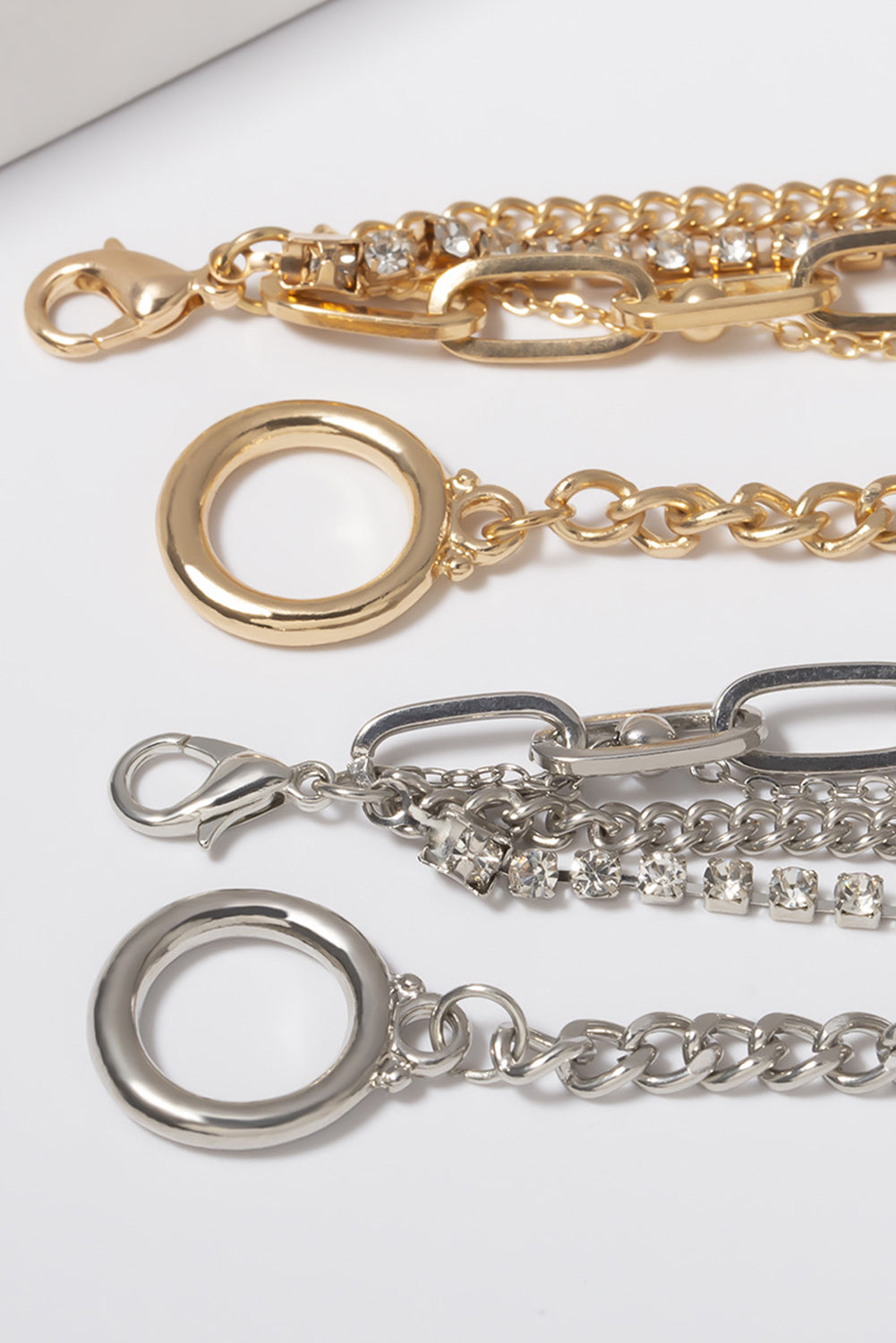 Multi layered chain Bracelet Set Gold