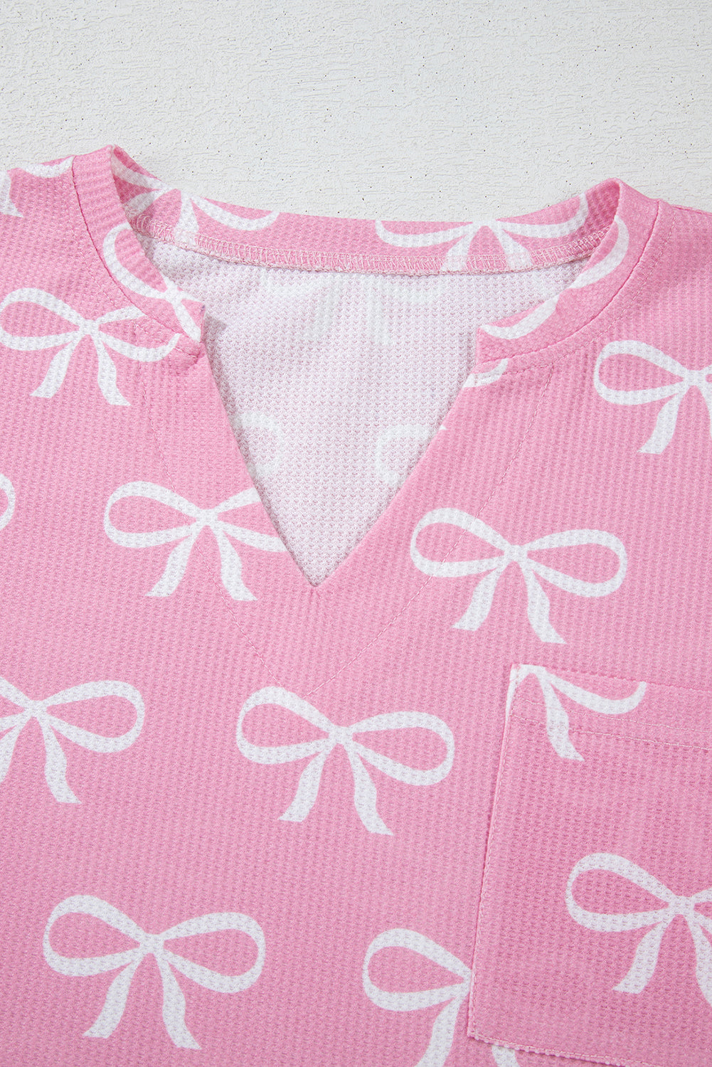 Waffle Bowknots 2-Piece Tee & Shorts - S2