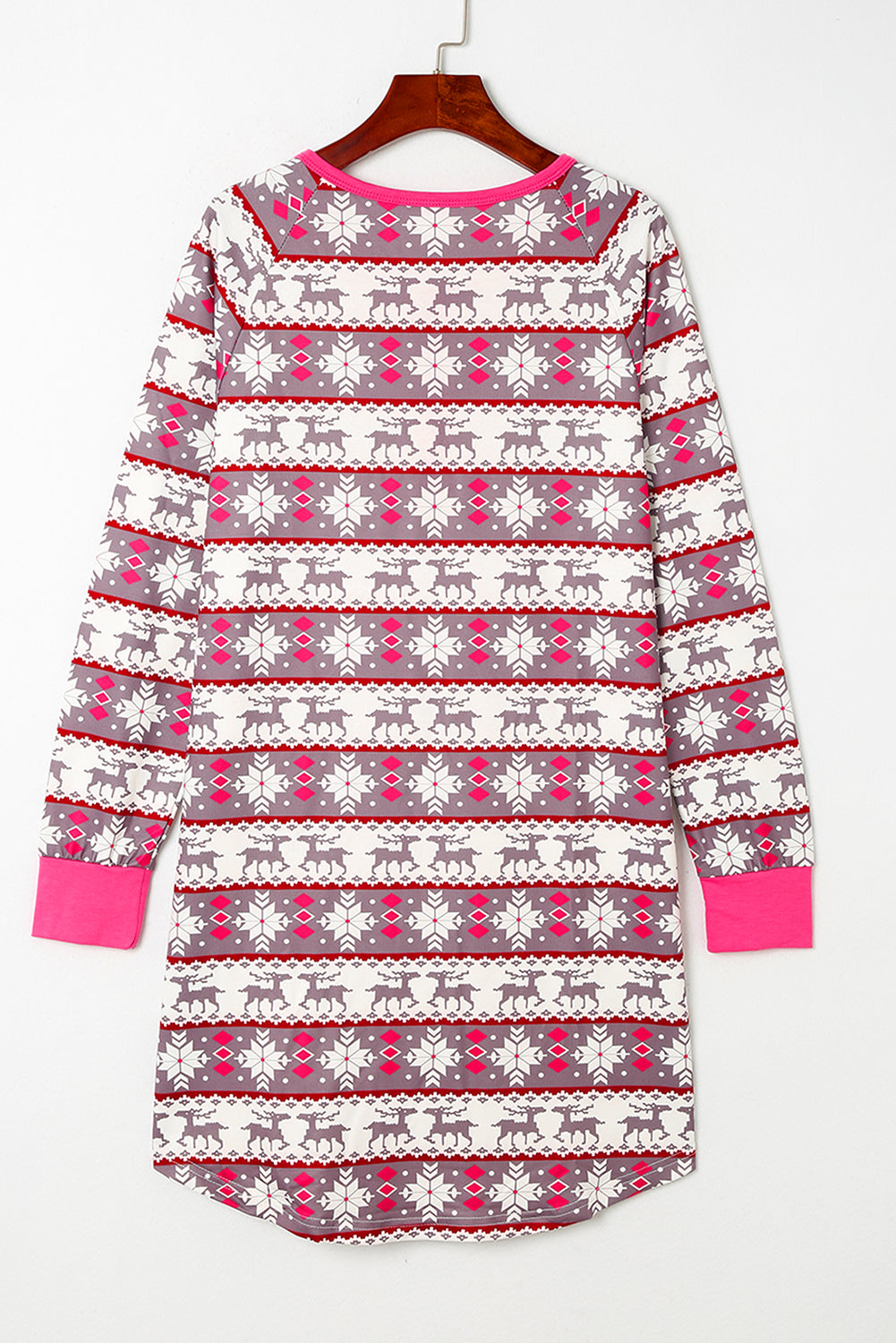Rose-Reindeer Henley PJ Dress