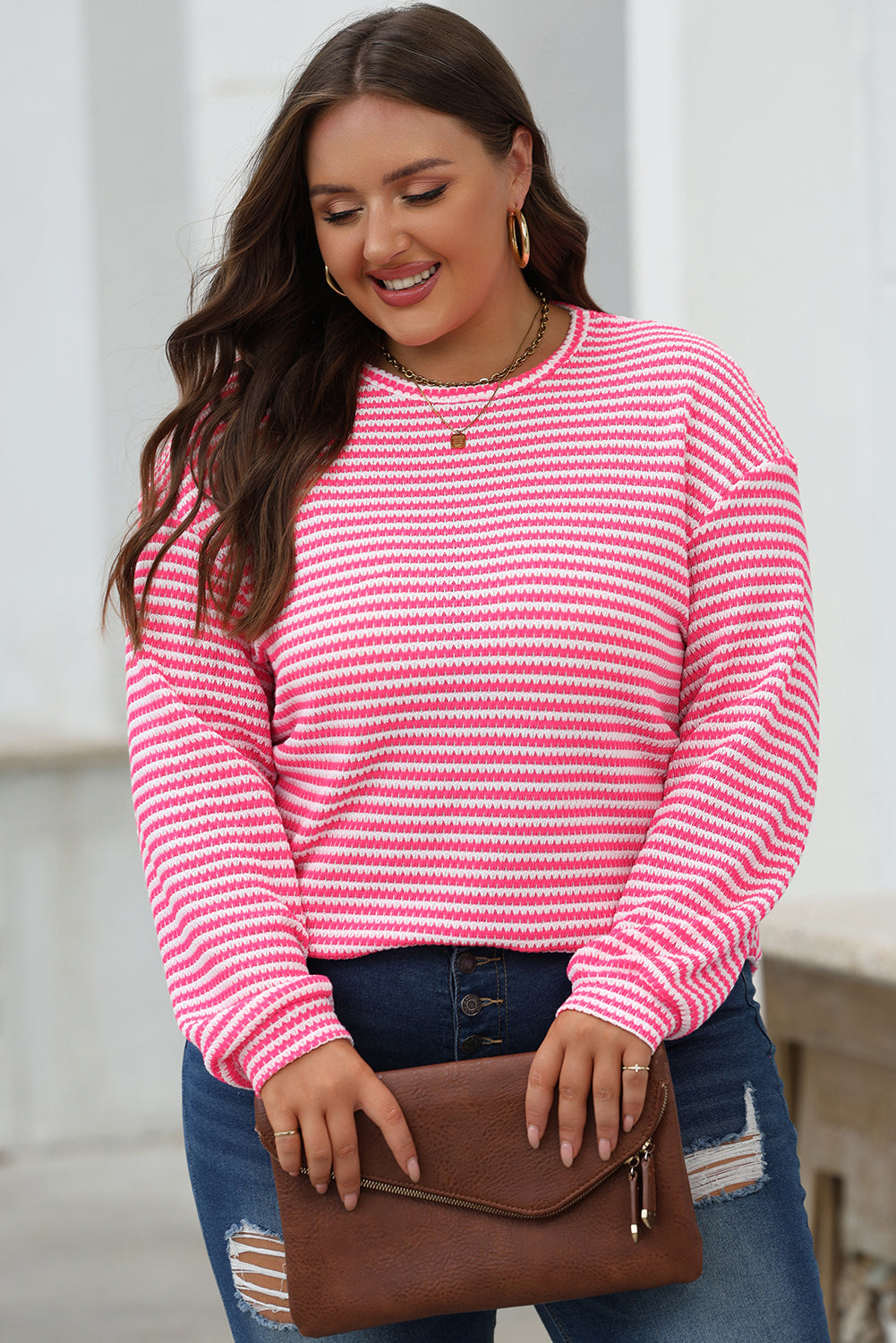 Red Rose Striped Long Sleeve Top