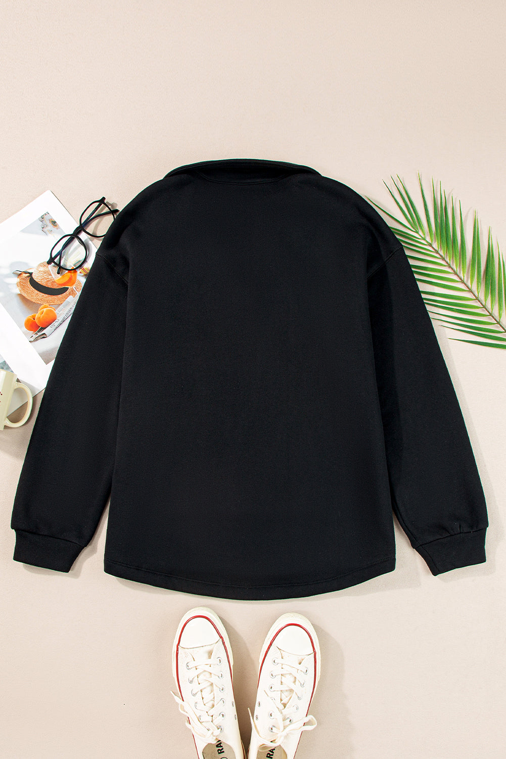 Soft V Neck Kangaroo Collared Pullover