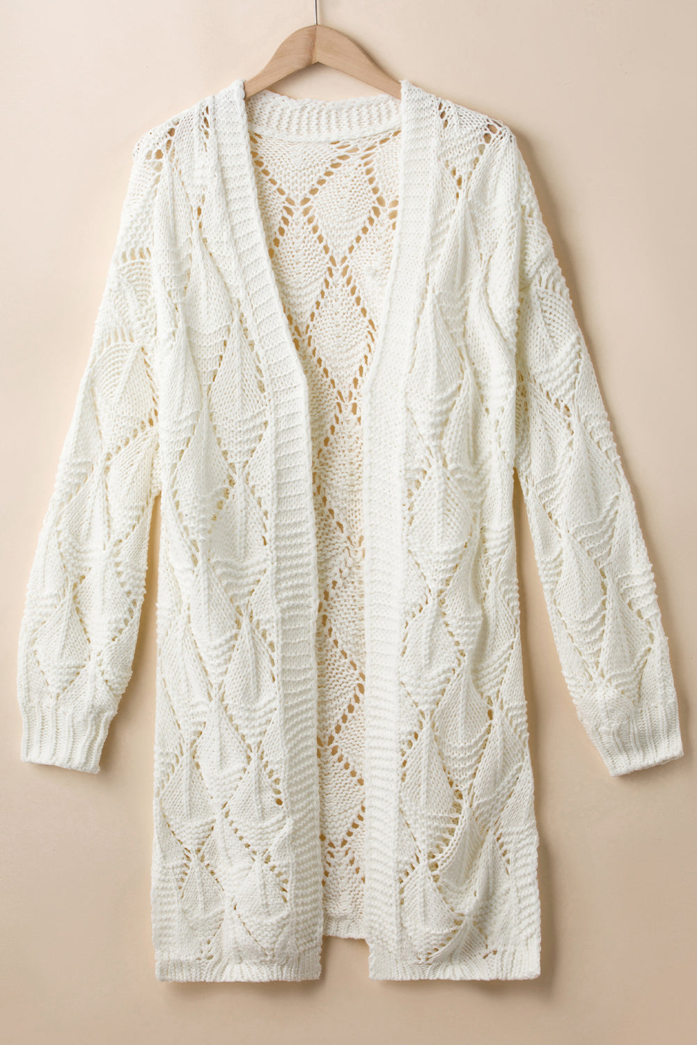 Knit White Seehole Cardigan