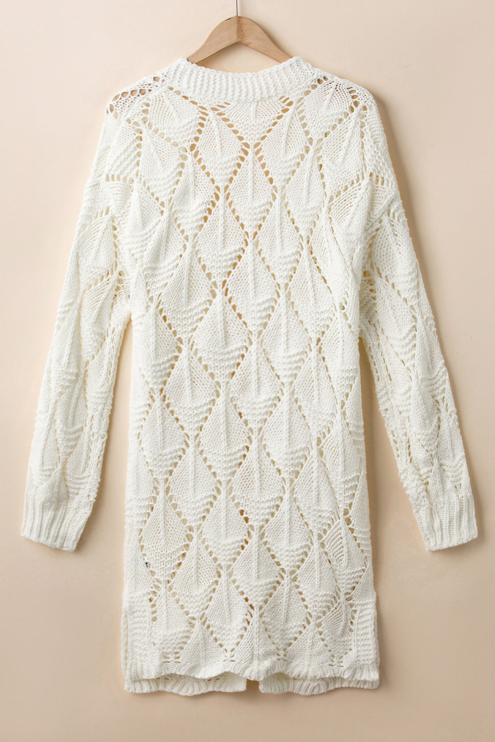 Knit White Seehole Cardigan