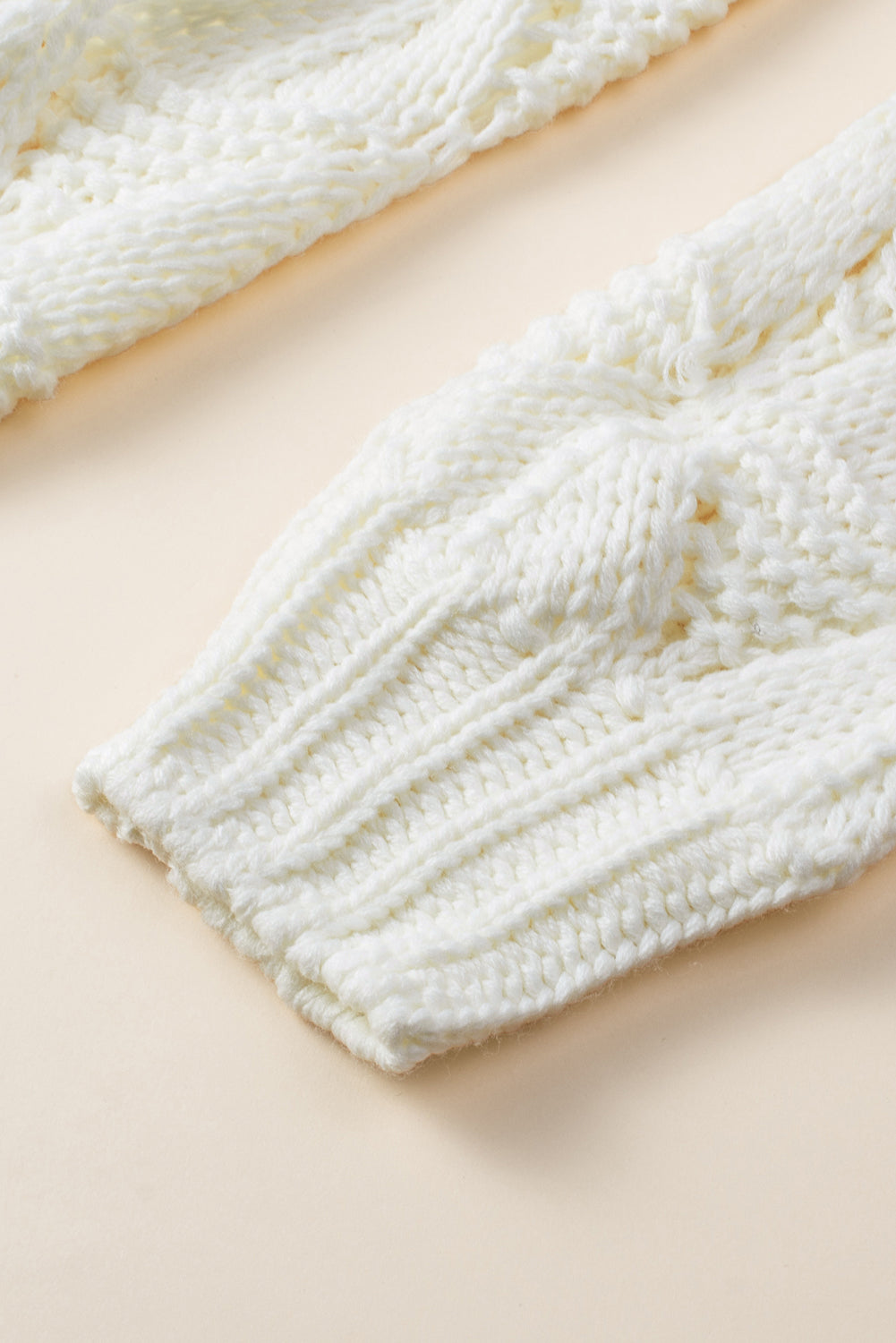 Knit White Seehole Cardigan