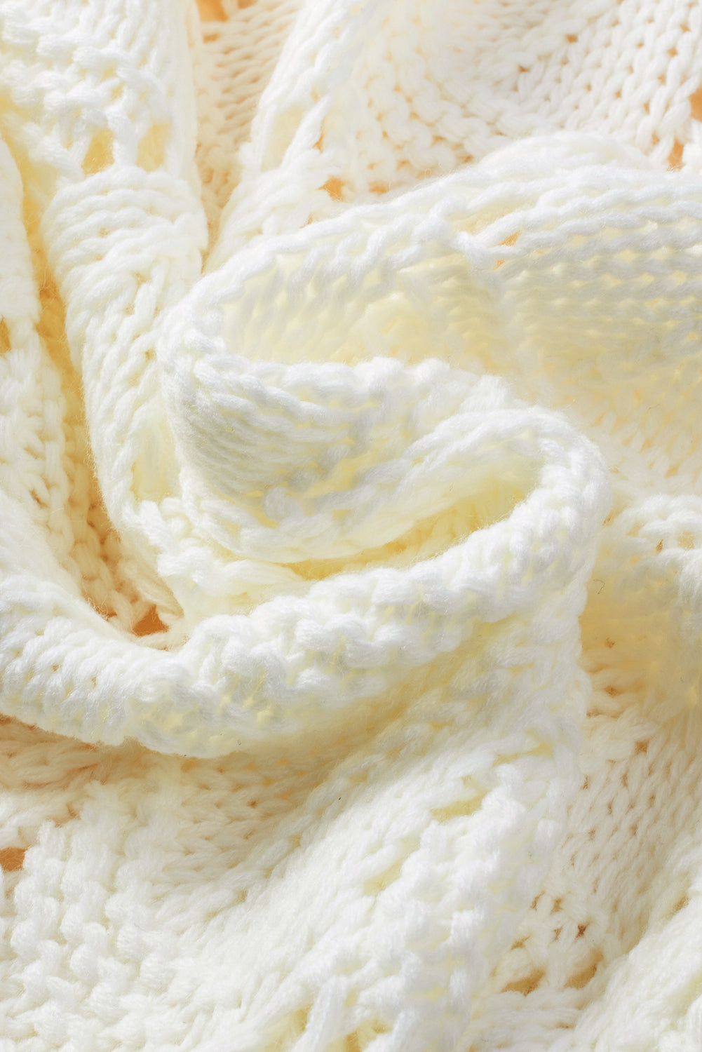Knit White Seehole Cardigan