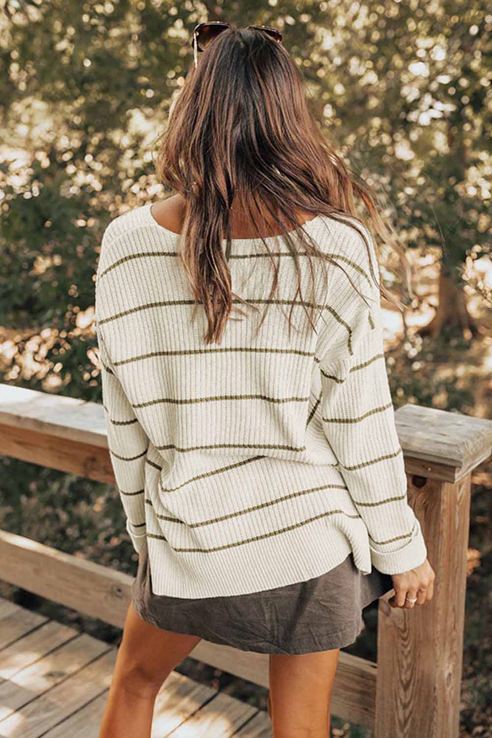 Stripe Chest Pocket Sweater