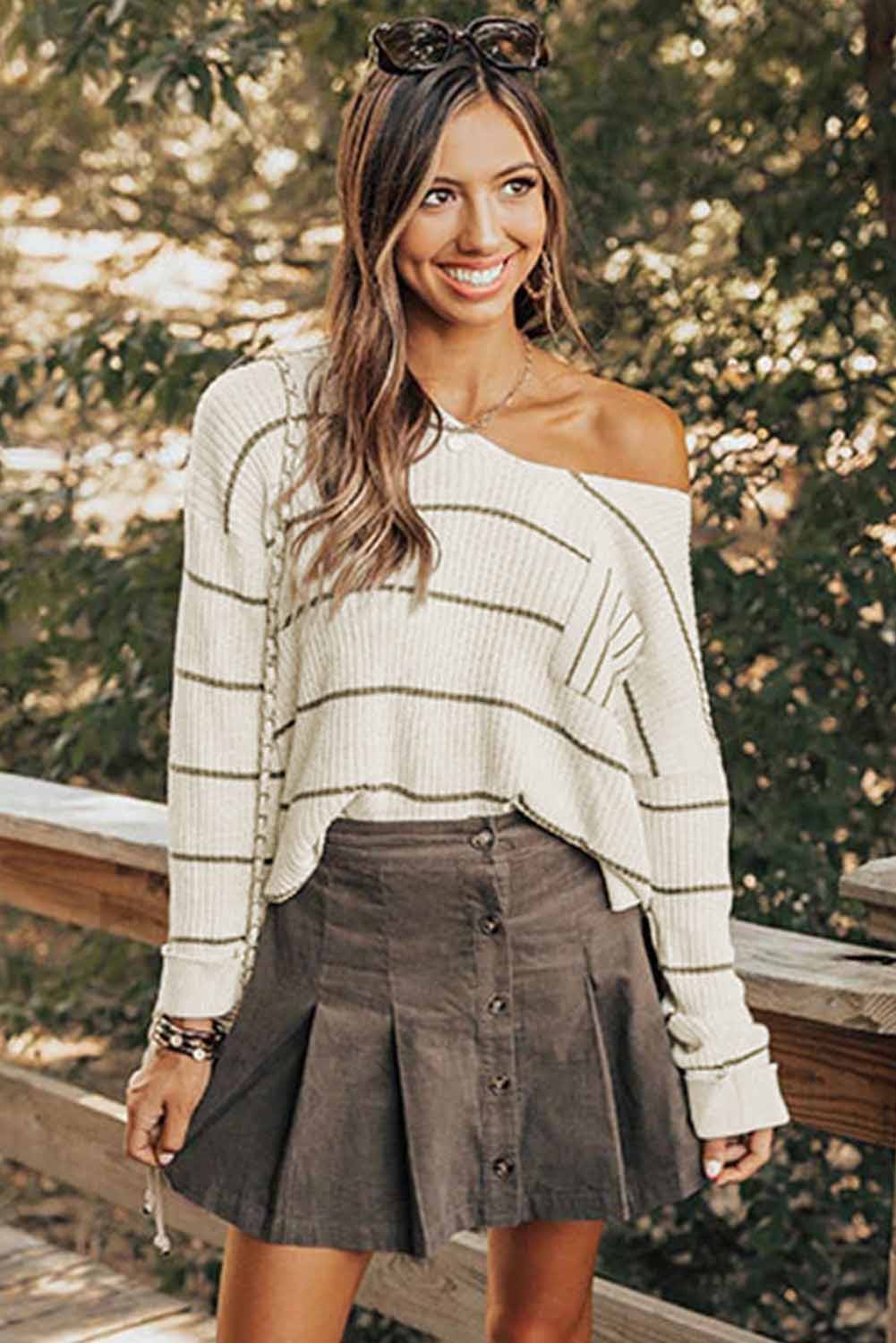 Stripe Chest Pocket Sweater