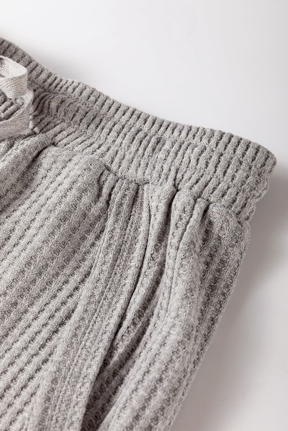 Gray Waffle Knit 2-piece set - Tee & Shorts