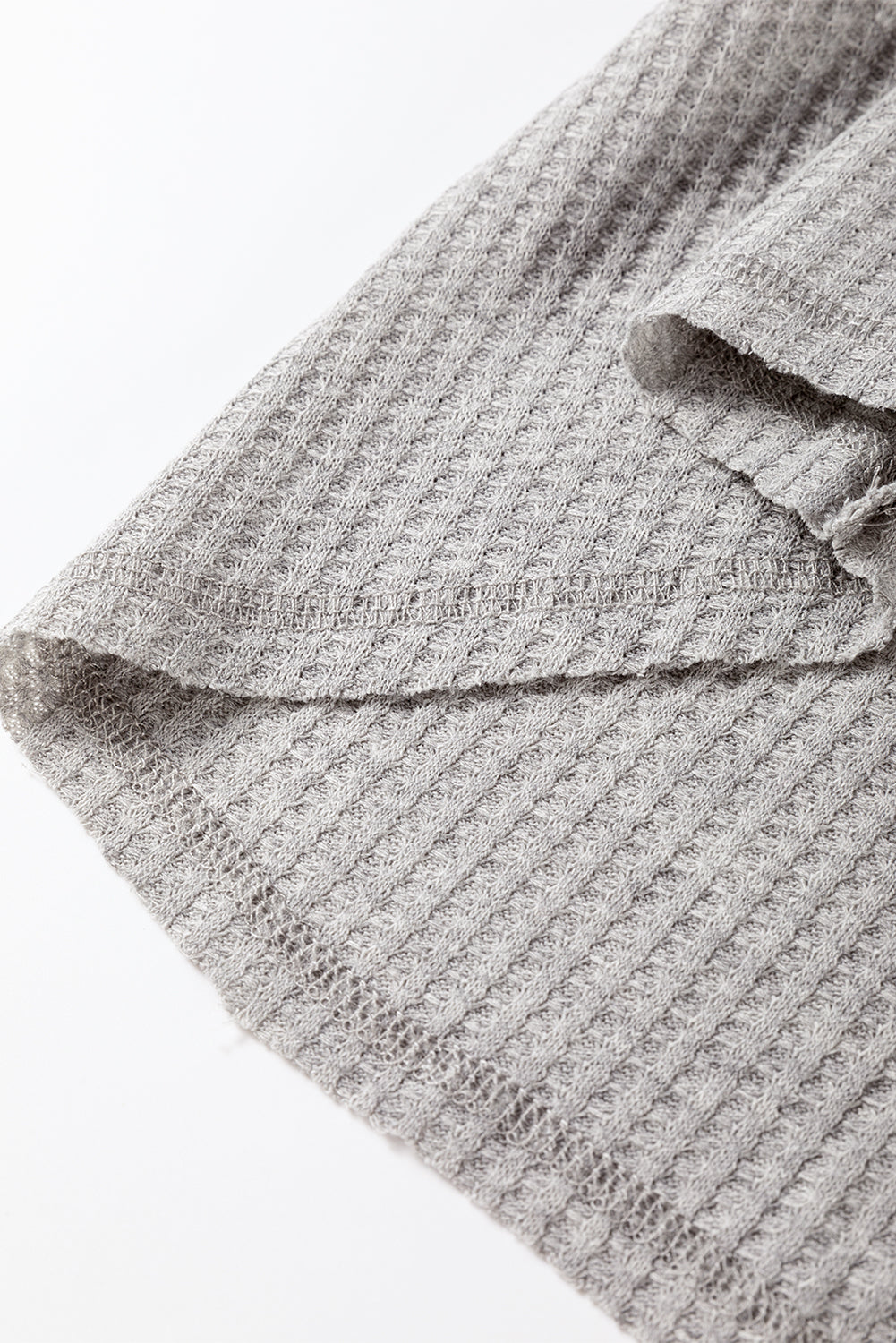 Gray Waffle Knit 2-piece set - Tee & Shorts