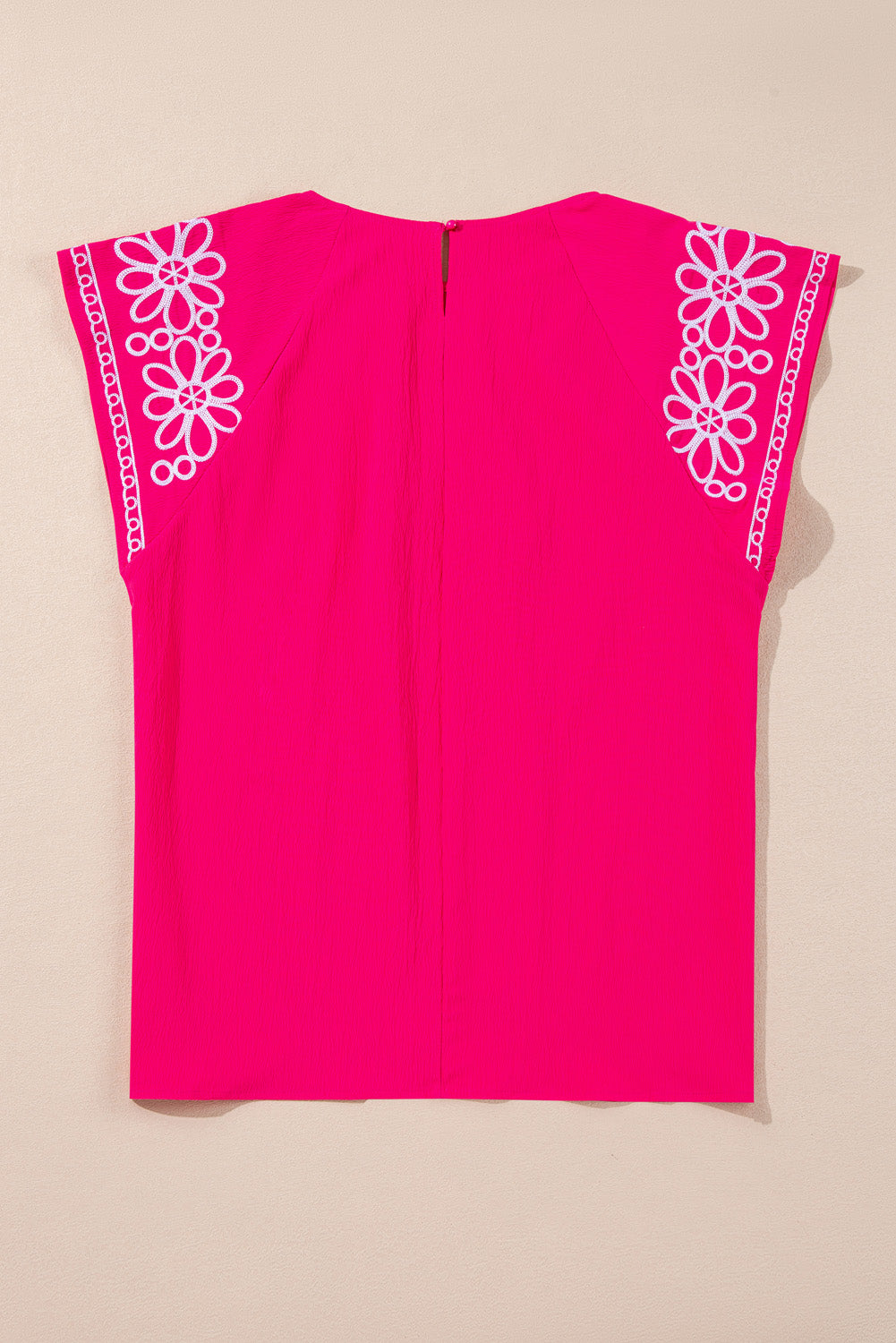 Strawberry Pink Floral Embroidered Blouse - PS