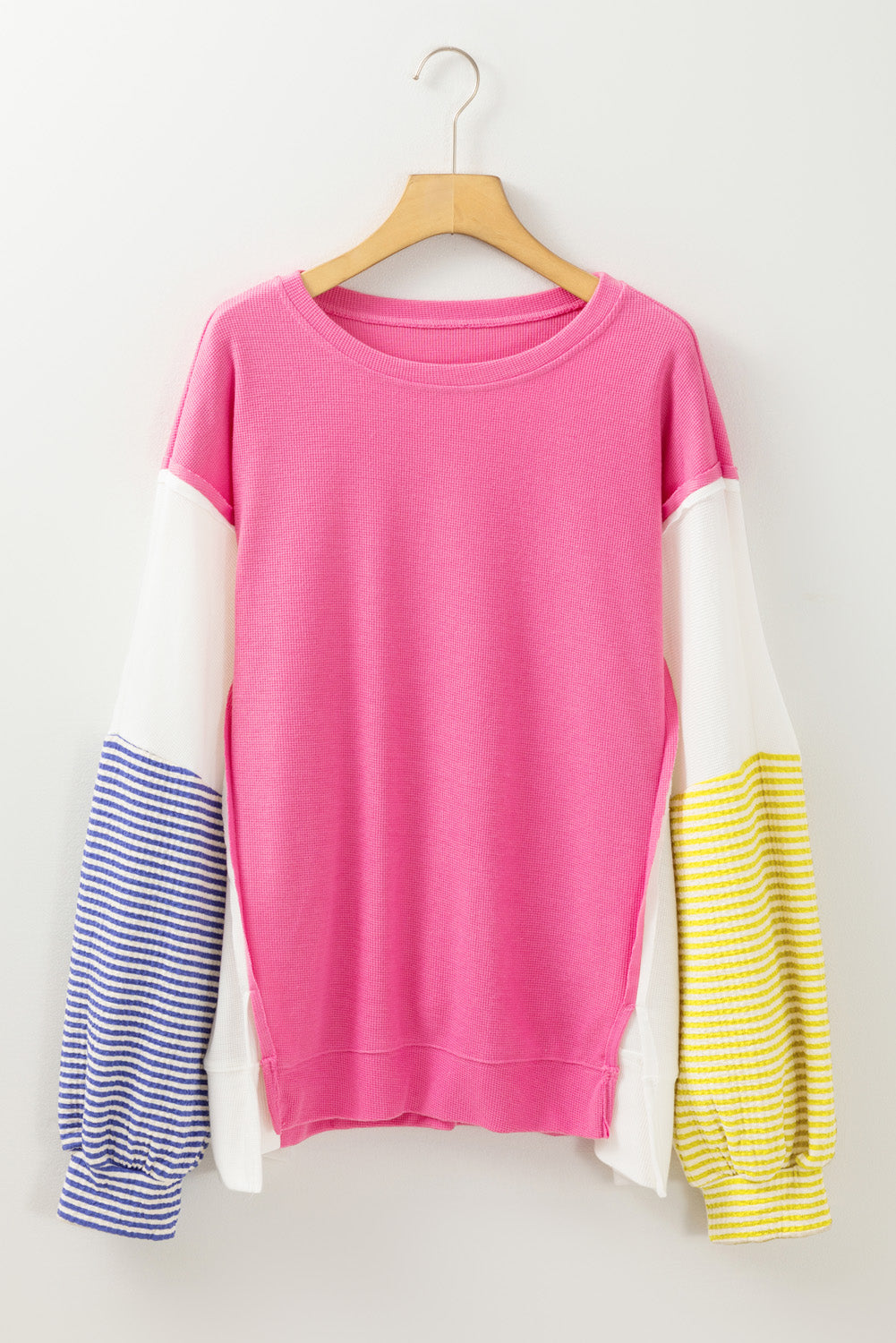 Rose Red Colorblock Patchwork Top - PS